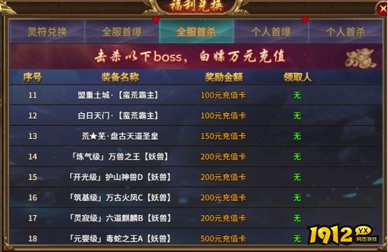  1912yx《热血战纪》BOSS首杀介绍